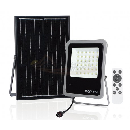 FOCO LED SOLAR 100 W. CON MANDO A DISTANCIA - AYERBE