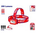 LINTERNA FRONTAL LED PARA CABEZA 200lm - EMTOP