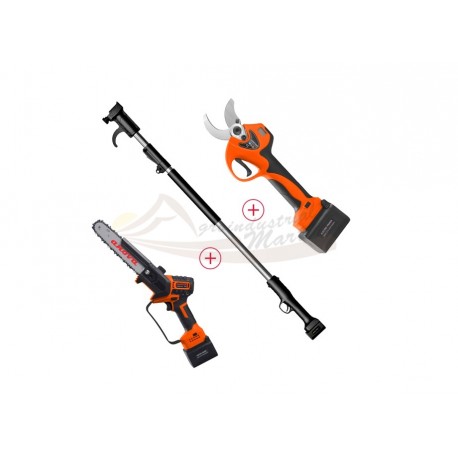 SET DE PODA: TIJERA 40MM + SIERRA 8" + PÉRTIGA 1,5-2,1M 21V ANOVA