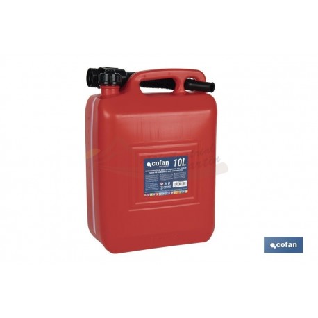 BIDÓN 10L POLIETILENO REFORZADO DE ALTA DENSIDAD CON EMBUDO UNIVERSAL