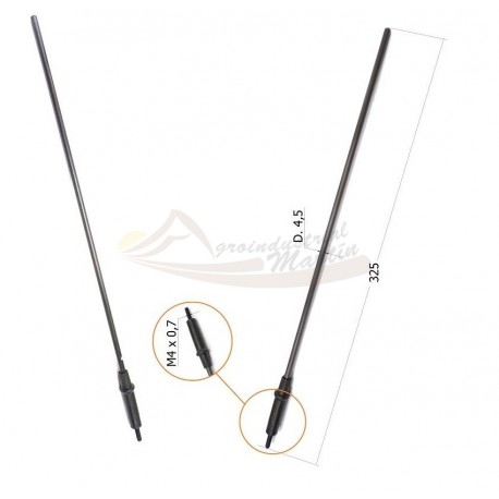 VARILLA CARBONO DIAM 4.5 MM X 325 MM, TWIST , VARE, FURIA, ROSCA M4