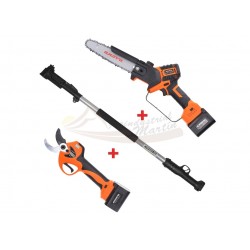 SET DE PODA: TIJERA 40MM + SIERRA 8" + PÉRTIGA 1,5-2,1M 21V ANOVA
