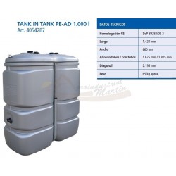 Schutz TANK IN TANK Plástico Doble 1000 L gris Depósito Gasoil