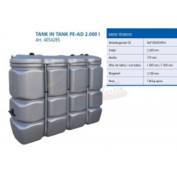 Schutz TANK IN TANK Plástico Doble 2000 L gris Depósito Gasoil