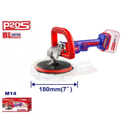 Pulidora a batería EMTOP 20V P20S 180 mm