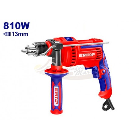 Taladro percutor EMTOP 810W (máx. 13 mm) con velocidad regulable