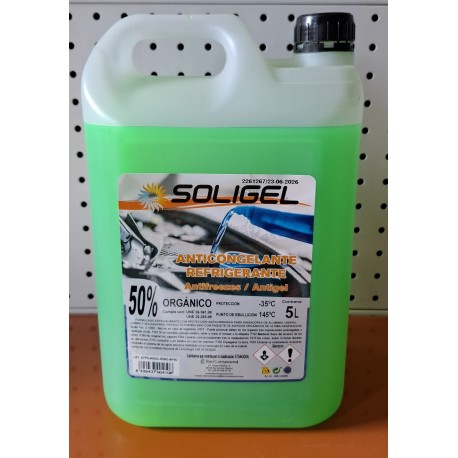 ANTICONGELANTE ORGANICO 50% VERDE SOLIGEL - 5 LITROS